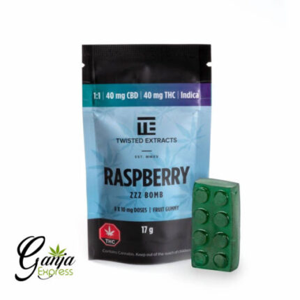ZZZ Jelly Bomb – Raspberry (40mg CBD:40mg THC) Indica