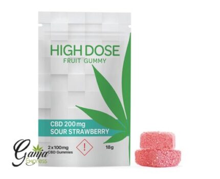High Dose Fruit Gummy – 200mg CBD Sour Strawberry